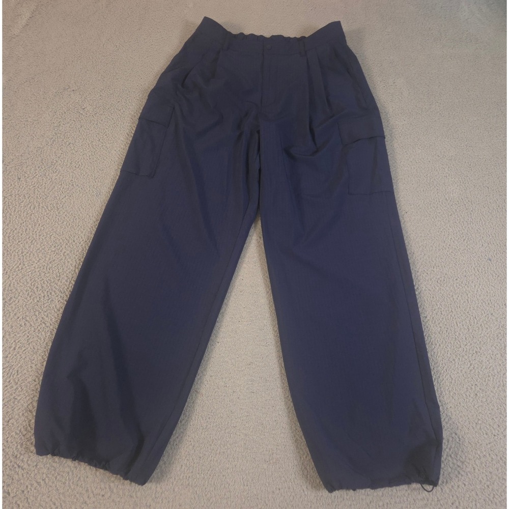 Gap Pants Womens Large Tall Navy High Rise Ripstop Parachute Cargo Pocket GapFit